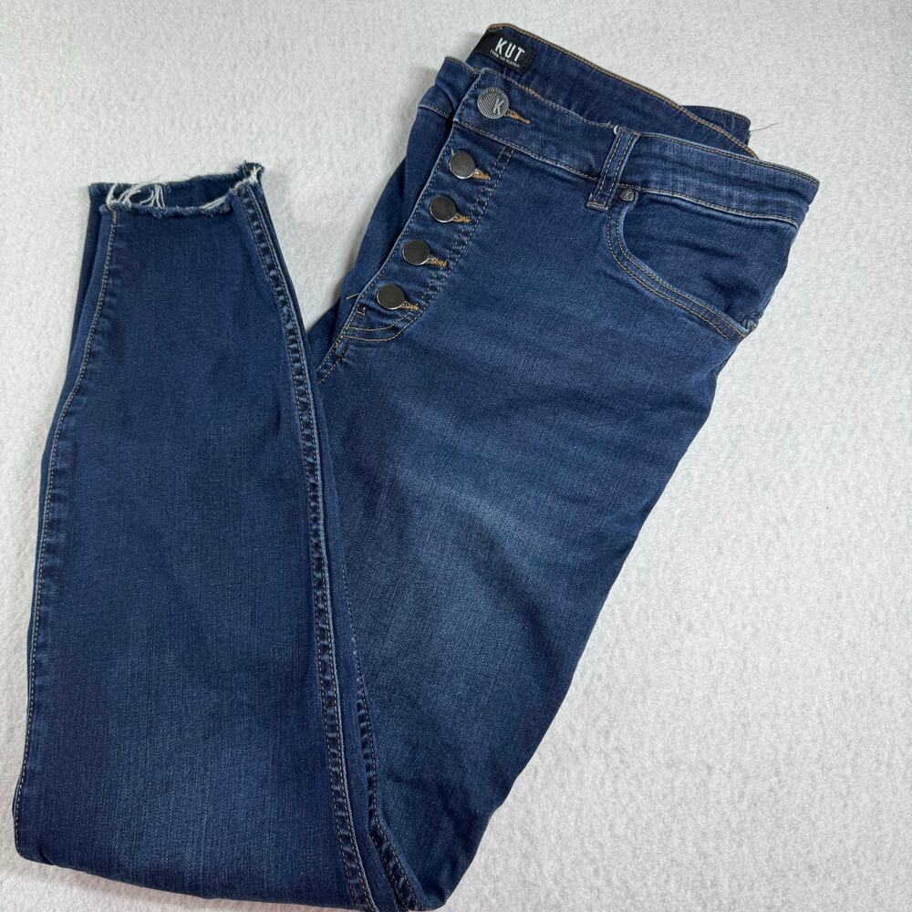 Kut From The Kloth Connie Fab Ab Ankle Skinny Jeans 16 High Rise Dark Wash Denim